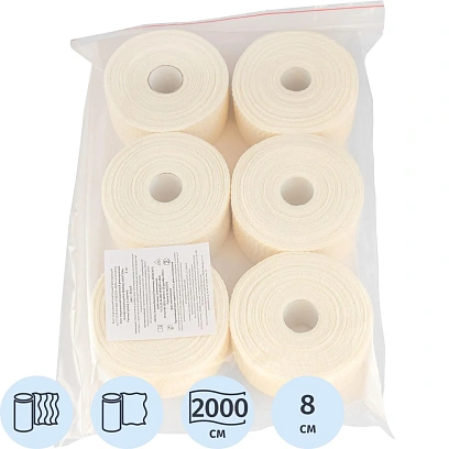 Бинт самофикс эласт 8смх20м, белый, зип-пакет, 6шт/уп