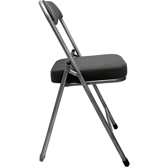 Стул складной каркас металлик , кожзам серый РС 04 кант