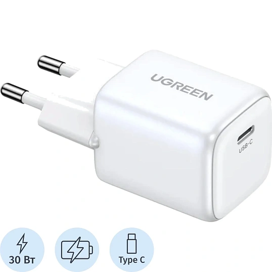 Зарядное устройство сет. UGREEN CD319 (15326)Nexode 30W USB-C PD GaN белый