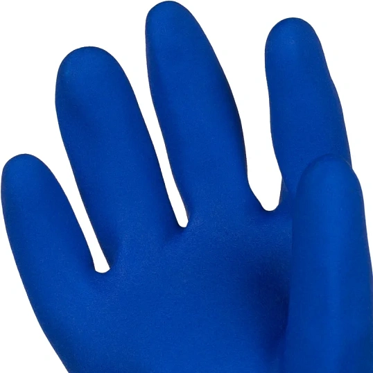 Перчатки ПВХ КЩС Gward Sandy Long PVC014 синие р.10,XL (6 пар/уп)