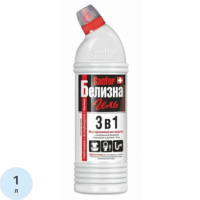Средство для сантехники SANFOR Белизна гель 3в1, 1000гр