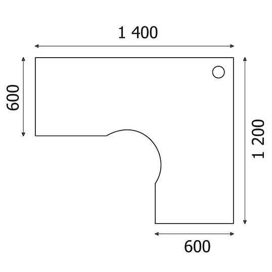 Стол Easy One правый (884,885) дуб сонома Ш1400 Г1200