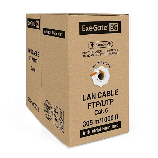 Кабель ExeGate FUTP4-C6-CU-S23-IN-LSZH-OR-305-FLUKE FTP