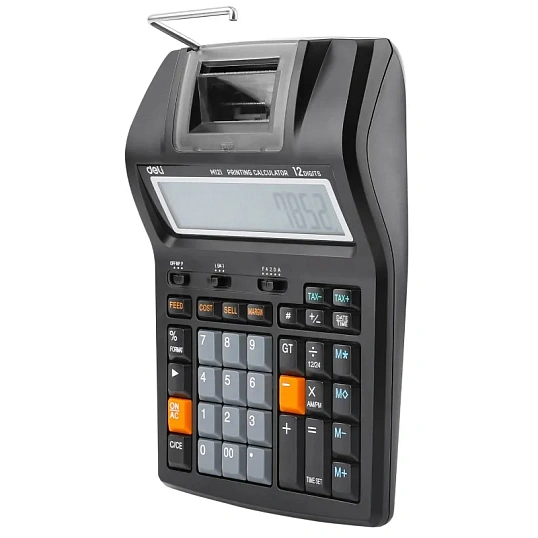 Калькулятор печатающий Deli EM121-EU,12-разряд, 172x203x55мм, черный