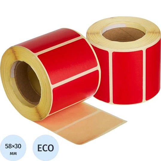 Термоэтикетки ЭКО 58x30, красная, вт.40, 700шт/рул