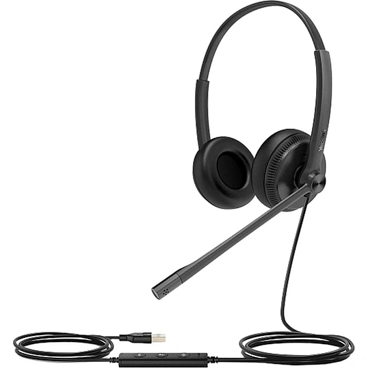 Гарнитура головная Yealink UH34 Dual UC Дуо, Проводная, HD звук, USB, шт