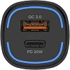 Зарядное устройство автомобильное PERO AC05 USB-A QC3.0/USB-C PD/38W/черное