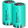 Батарейка DEFENDER алкалиновая LR20-2BL D, блистер, 2шт/уп PowerPulse