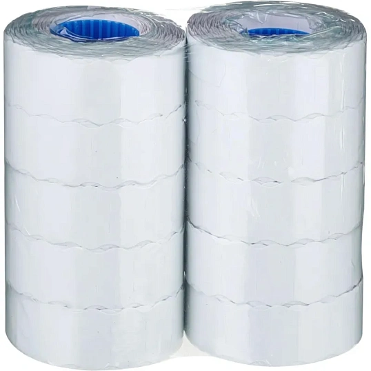 Этикет-лента 22х12 белая волна 1000шт/рул 10рул/уп