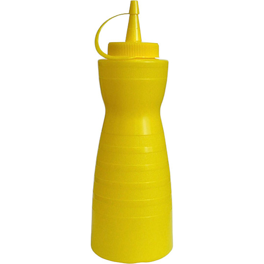 Емкость для соуса 700 мл.фигурная с крышкой желт MG /1/24/ ТП, (64237)