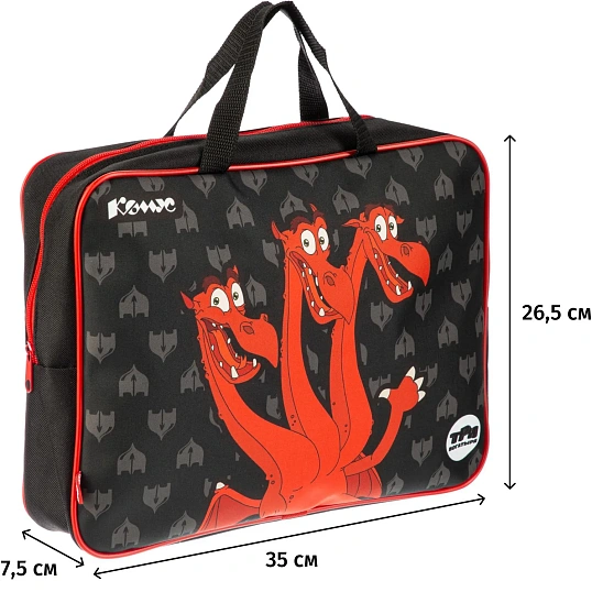 Папка для тетрадей КОМУС Три богатыря Горыныч,А4 на мол,ткань,75мм,ПМД-4-20