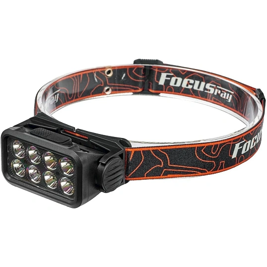 Фонарь налобный FOCUSray 1300 8 диодов,акку 18650 встроенный,1200мАН,3,7V