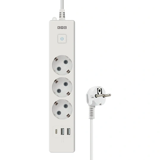Удлинитель Power Cube, 3р/1.9м выкл.,3USB, 3.5кВт, 16А,3x1,0 белый(PC-5-2M)