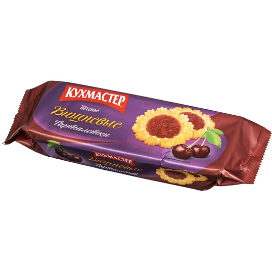 Печенье сдобное Кухмастер Тарталетки вишневые 240г