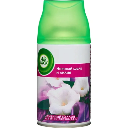 Баллон сменный для автоосвежителя Air Wick Нежный шелк и лилия, 250мл