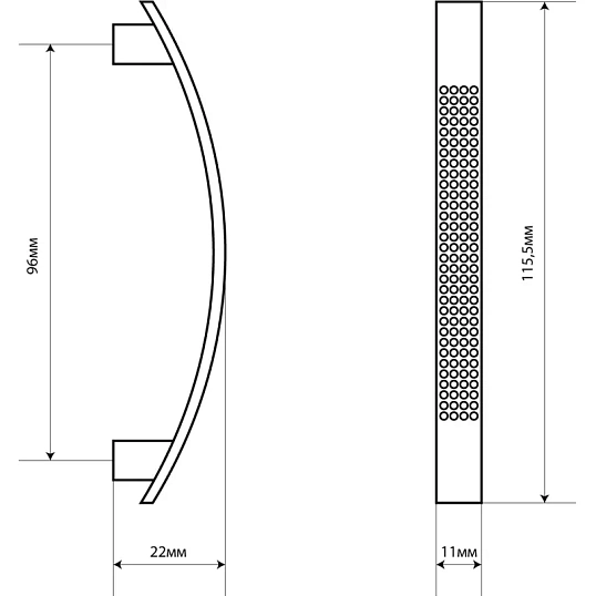 Ручка УЗК_скоба меб. StahlBuro A345-96 (16629) компл-2шт PB золото