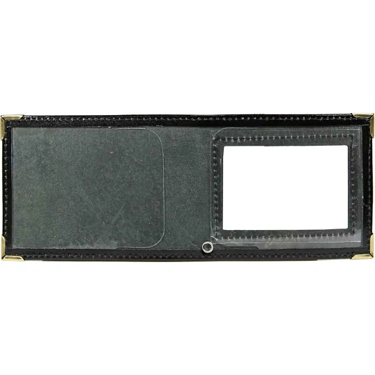 Обложка для удостоверения натур кож Шик,черн, с металл.люверсом