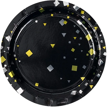 Набор тарелок Конфетти Party черная 17см 6шт/уп,1502-5497