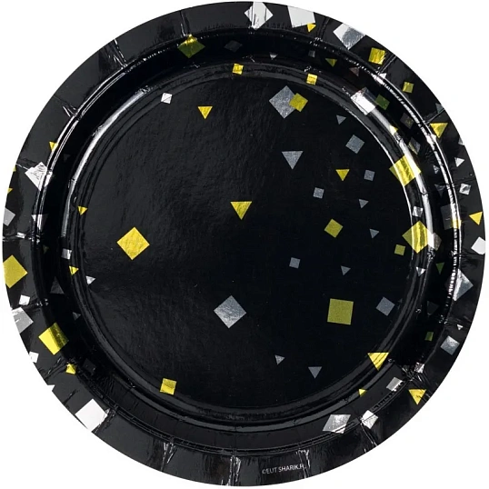 Набор тарелок Конфетти Party черная 17см 6шт/уп,1502-5497