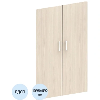 Двери MON_Канц средние ЛДСП (2шт.) ДК36.15 дуб молочный