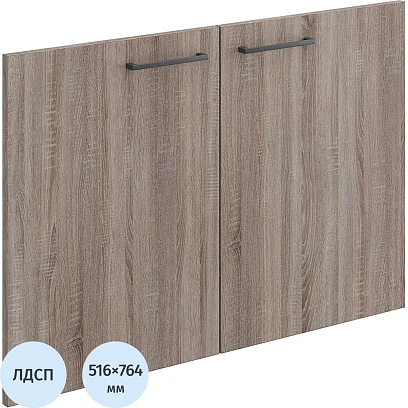 Двери Комус Мебель K-Loft тум.дл оргт.2шт. 241T005 764х516 дуб сон.темн/чер