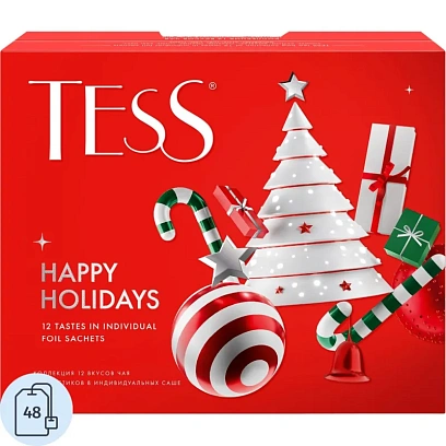 Чай Tess Happy Holidays эксклюзивная коллекция ассорти,48пак (1499-10) (НГ)