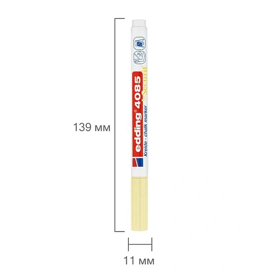 Маркер меловой edding 4085/135. 1-2 мм. Пастельный желтый