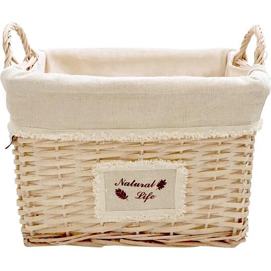 Корзина стеллажная высокая с ручками Natural life,Д360 Ш270 В260, EW-93 M