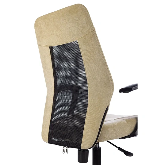 Кресло VB_EChair 225 DSL беж/черн Light-21 сетка/ткань хром