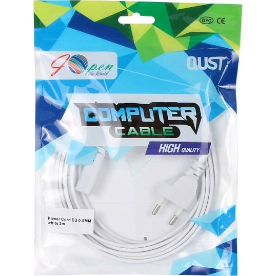 Кабель для аудио-видео IEC-320-C7, 2-pin 3m ,белый, iOpen<ACE023-W-3.0M