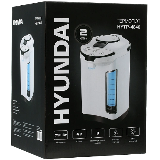Термопот Hyundai 4л. 750Вт белый/черный (HYTP-4840)