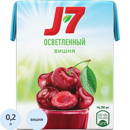 Нектар J7 Вишня, осветленный, 0,2л