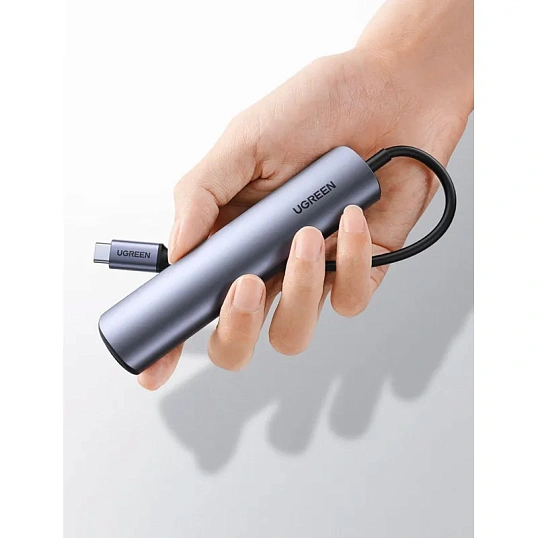 Разветвитель USB Ugreen CM417 (20197) USB-C to 4xUSB 3.0+HDMI, серый