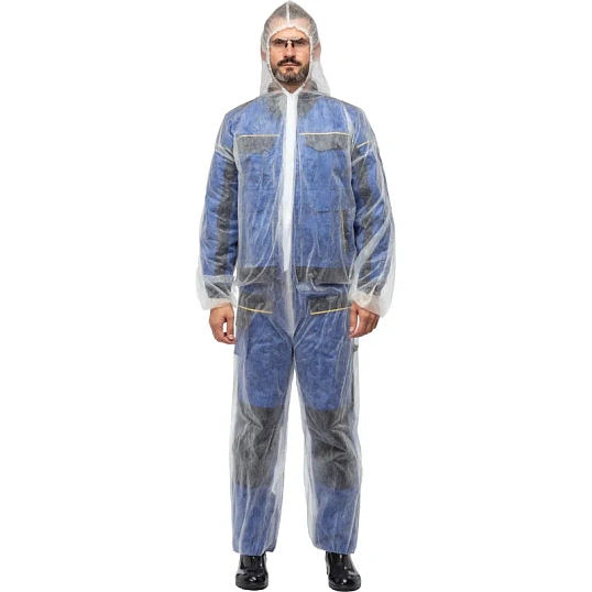 Комбинезон одноразовый Каспер 50 гр/м2 ламинированный белый р-р 5XL 1 шт/уп