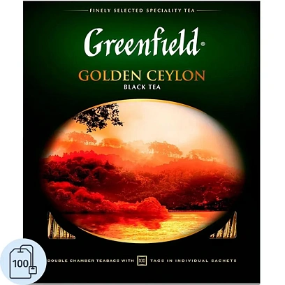 Чай Greenfield Golden Ceylon черный фольгир.100пак/уп 0581-09
