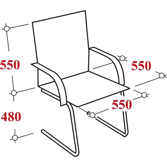 Конференц-кресло BN_SH_EChair-516V PU кожзам черный, хром