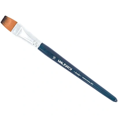 Кисть художеств. Малевичъ Andy синтетич.мягк,плоская,№16,корот.ручка,753116