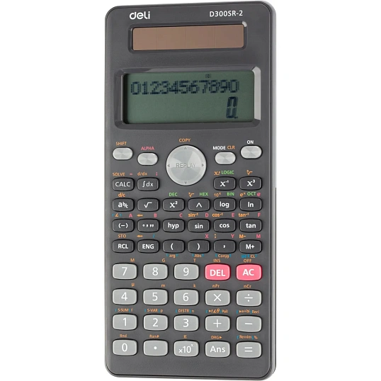 Калькулятор научный Deli ED300SR-2,10+2р,300ф,2ст,172,6х82,7,дв пит,т.сер