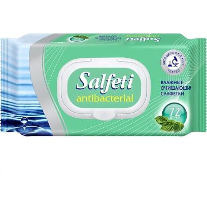 Салфетки влажные антибактериальные Salfeti antibac №72x5 PENTAPACK
