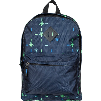 Рюкзак Shape Robot паттерн черный, 1 отд., 3 кармана