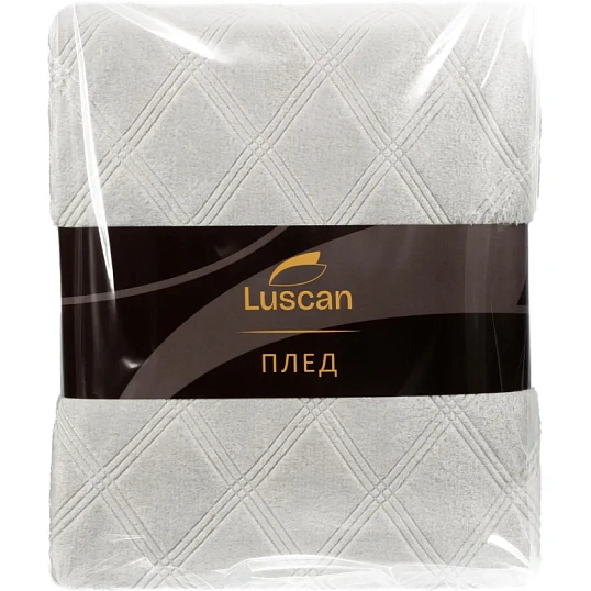 Плед микрофибра Luscan, фактура серый 200х220