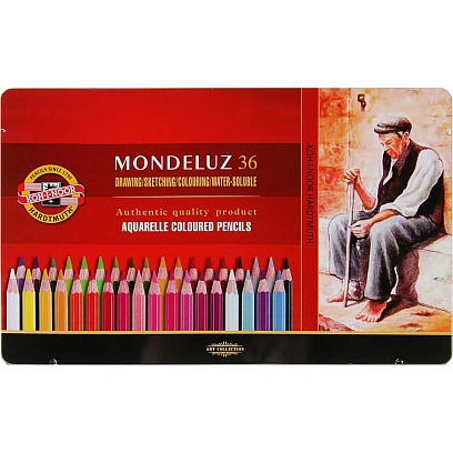 Карандаши акварельные 36цв./наб. KOH-I-NOOR 3725 в мет.боксе Чехия