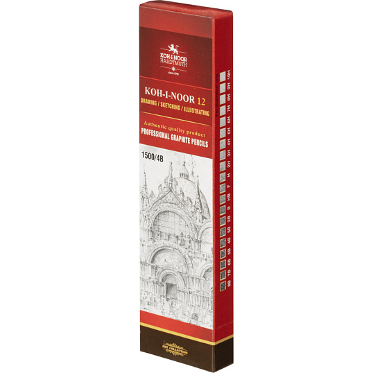 Карандаш чернографитный KOH-I-NOOR 1500/4B Чехия