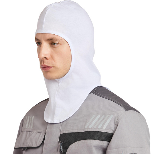 Балаклава -подшлемник трикотаж плотность 120г р-р универсальный цв.белый