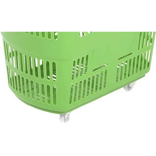 Корзина-тележка REK_Комус Мебель B35C.ECO.GR.BL 35л зелен. с чер.руч