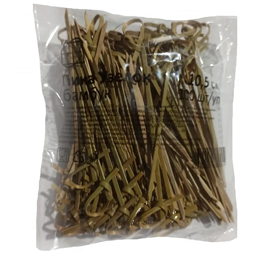 Пика для канапе Узелок 10,5 см, 100шт/уп БАМБУК (123290)