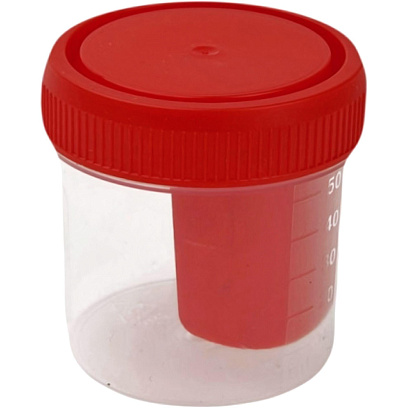 Контейнер 60 мл со шпателем, град., ПП, инд.уп, стерильный (250 шт/уп)