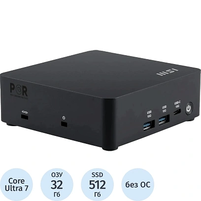 Мини ПК MSI Cubi NUC AI+ 2MG(9S6-B20611-049)U7 258V/32Gb/512SSD/noOS