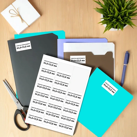 Этикетки самоклеящиеся 64,6х33,8 мм/24 шт. на листе А4 (25л