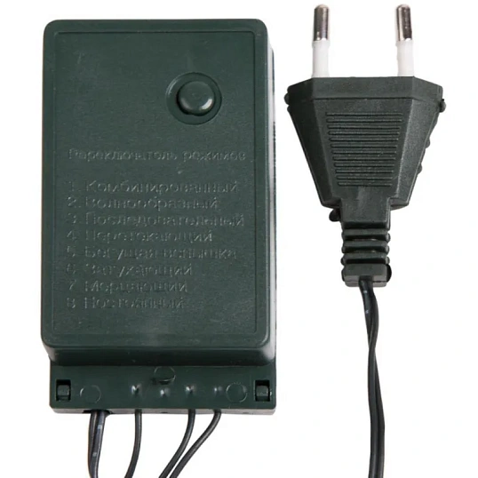 Гирлянда светодиодная Твинкл Лайт 10м, тем-зел ПВХ, 80LED,Теп бел 303-046